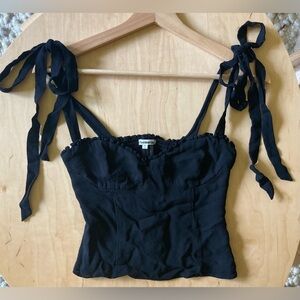 Reformation Black Blanca Top